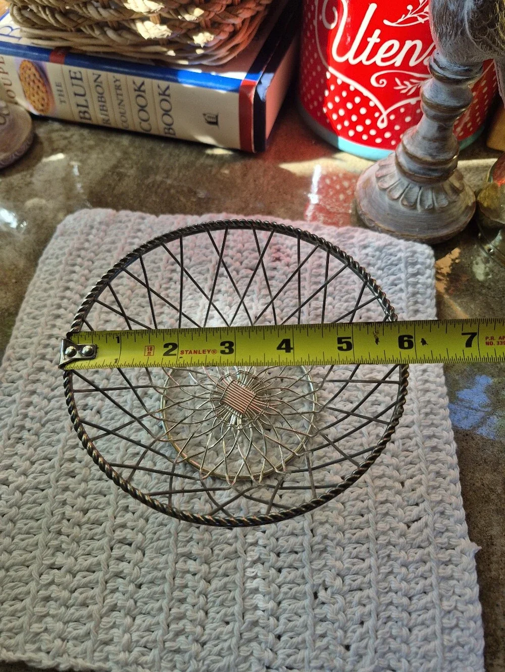 🌿5/$25 Vintage Small Metal Silver-Plated Woven Basket